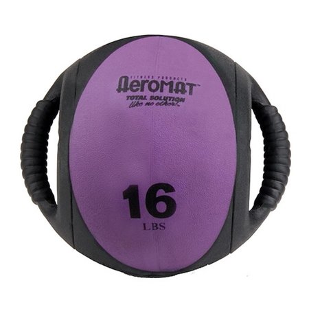 AEROMAX Dual Grip Power Med Ball 9 in. Dia. 16 LB Black- Purple AE12832